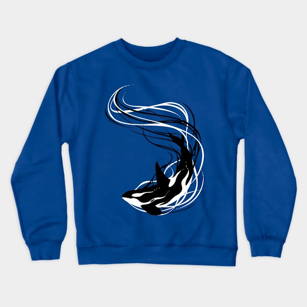 Fantasy killer whale waves Crewneck Sweatshirt by albertocubatas